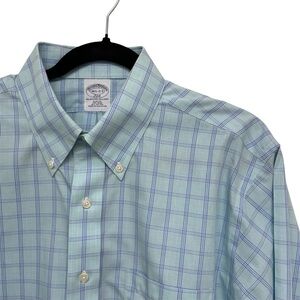 Brooks Brothers 346 Non-Iron Slim Fit Green and Blue Checkered L/S Men’s Shirt